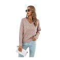 thumbnail image 1 of Suéter de punto para mujer, moda de otoño e invierno, suéter a cuadros con forma de corazón hueco, novedad, Color sólido, suelto, de manga larga, 2022, 1 of 4