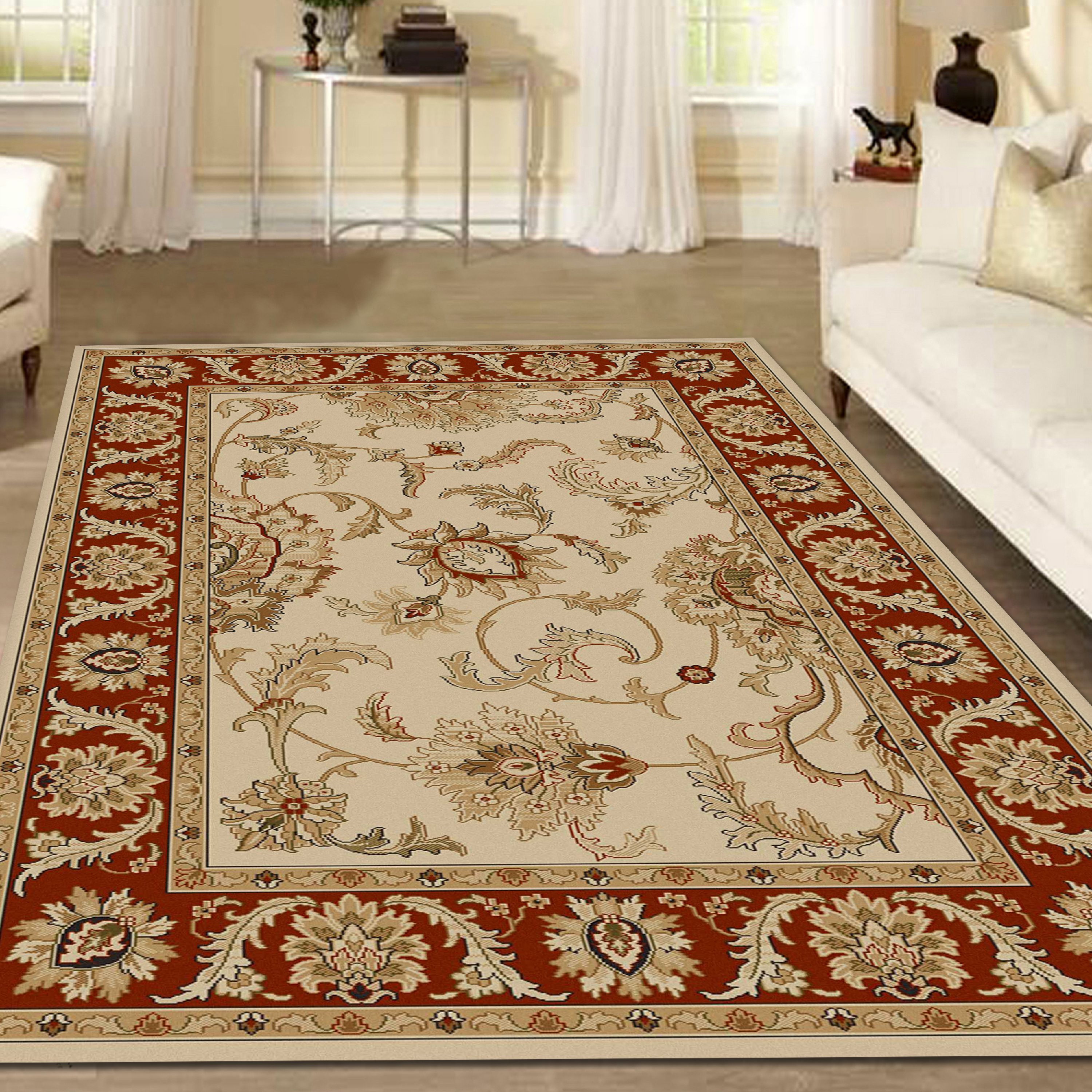 Radici USA 1621 Como Traditional Ivory Oriental Scroll Area Rug (7'9" x