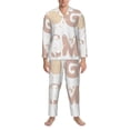 thumbnail image 3 of Xecao Cat Yoga Time Print Pajamas Set Mens Pajamas Long Sleeve Loungewear Two-Piece Sleepwear Button-Down Pjs Set,2PJS-Medium, 3 of 7