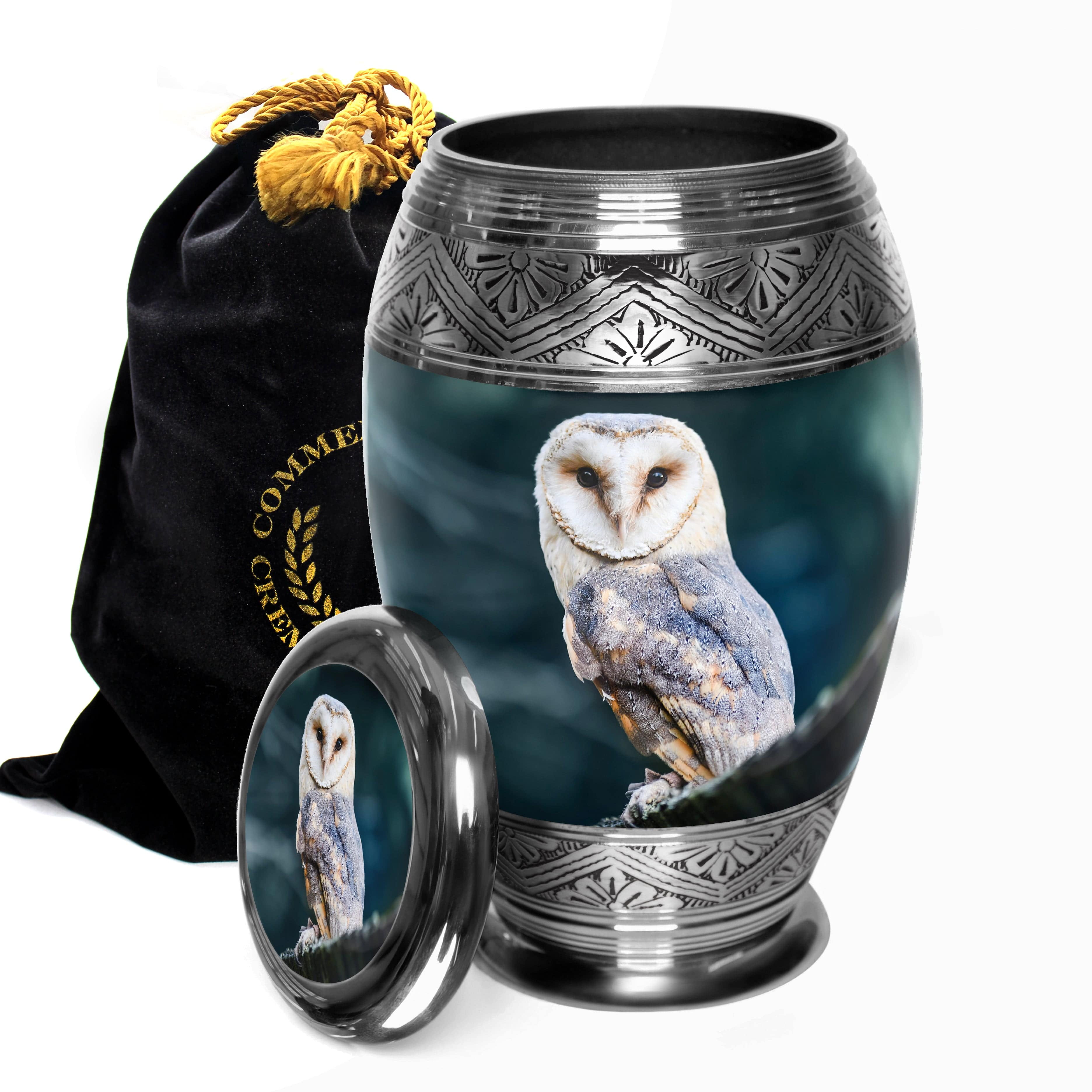 Observing Owl Urns for Cremation Ashes Large Urn XL or Small Keepsake Urns for Human Ashes