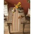 thumbnail image 4 of Burnt Orange Striped Table Runner Farmhouse Orange Ombre Stripes Tablerunners 13 x 60 Inch, Table Decorations Tabletop Scarf for Summer Gathering Holiday Farmhouse Kitchen Dining Decor, 4 of 6