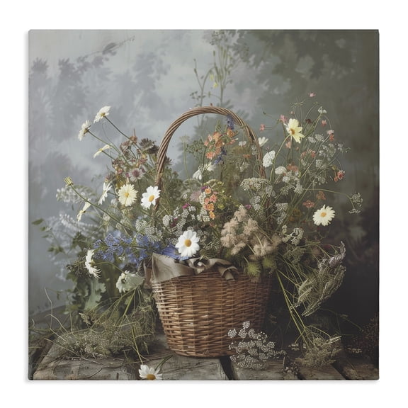 Stupell Industries Traditional Floral Basket Still Life Canvas Art, 17 x 17, by Lazar Studio