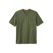Boulder Creek By Kingsize Men's Big & Tall Heavyweight Pocket V-Neck Tee