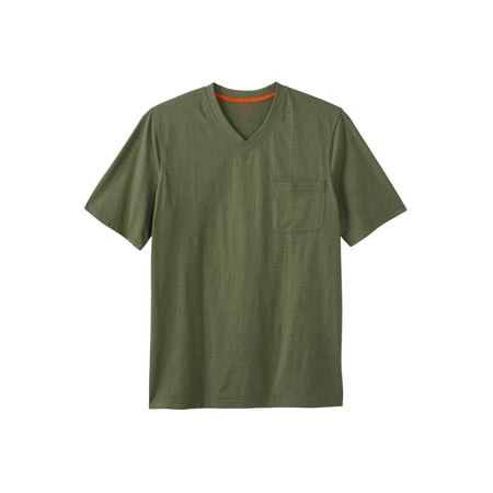 Boulder Creek By Kingsize Men's Big & Tall Heavyweight Pocket V-Neck Tee