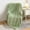 Green#4, variant on Jacquard Flannel Blanket | Soft Plush Sofa & Bed Throw | 100x70cm Winter Quilt for Office & Home Use | Gray Coffee Blue Green Khaki Pink Color Options