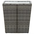 thumbnail image 3 of vidaXL Tea Table Grey 41.5x41.5x43 cm Poly Rattan and Tempered Glass, 3 of 5