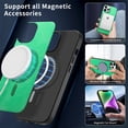 thumbnail image 2 of Cutyskin PU Leather Phone Case for iPhone 14 Pro with Magnetic Car Mount & Wireless Charging – Skin-Feel Luxury Shockproof Screen Camera Protection Cover for iPhone 14 Pro, Green, 2 of 9