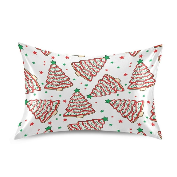 Ryvnso Satin Pillowcase Christmas Tree Cakes Pillow Cases Standard Size 26x20in