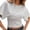 White, variant on Womens Plain Tshirts Women Solid Basic Round Neck Short Sleeve Loose Irregular Hem Pullover Black L