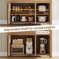 thumbnail image 3 of 51.29 Inch Rattan Sideboard Cabinet with 3 Drawers and 2 Door Storage, Boho Hand Woven Buffet Console Table with Adjustable Shelf, Farmhouse Media Cabinet for Dining Room Living Room, Light Oak Dark O, 3 of 9