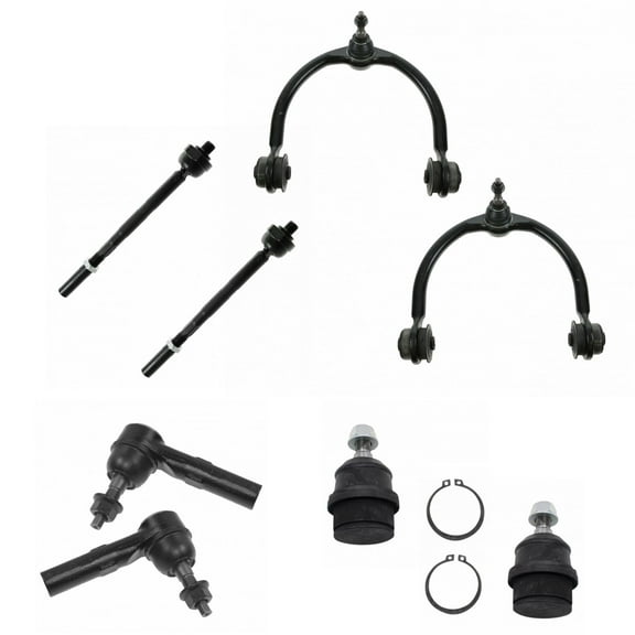 TRQ Ball Joint Control Arm Tie Rod End Front Steering Suspension Kit Set 8pc PSA59782