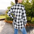 thumbnail image 5 of Women's Long Sleeve Plaid Button-Up Shirt Jacket with Collared Neckline - Small, Black, 5 of 7
