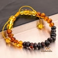 thumbnail image 3 of Amberalia Adjustable Adult Baltic Amber Bracelet, helps in pain relief - boost immune system - ONE SIZE FITS MOST - Polish Rainbow, 3 of 5
