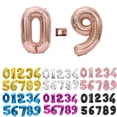 thumbnail image 2 of Globos digitales con números de papel de aluminio dorado y plateado de 16, 32 y 40 pulgadas, para cumpleaños, bodas, fiestas, suministros para baby shower, 2 of 5