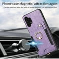 thumbnail image 5 of Phone Case for Samsung Galaxy A32 5G 2021 6.5 inch Wallet Cover with Tempered Glass Screen Protector Wrist Strap Lanyard RFID Card Holder Ring Stand M32 G5 A 32 32A S32 SM-A326U A326U Women Men Purple, 5 of 9