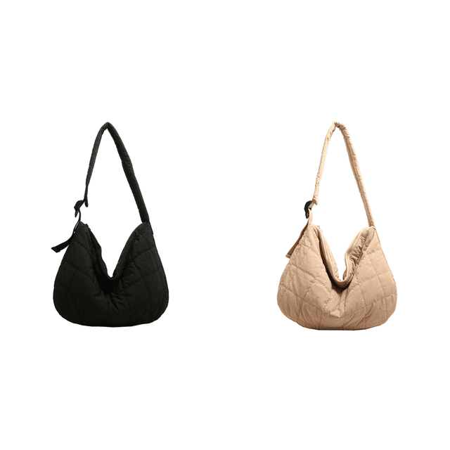 C20 Bolso Mujer Diagonal en Diagonal Un Hombro para Ropa Algodón Acolchado Versátil (negro)