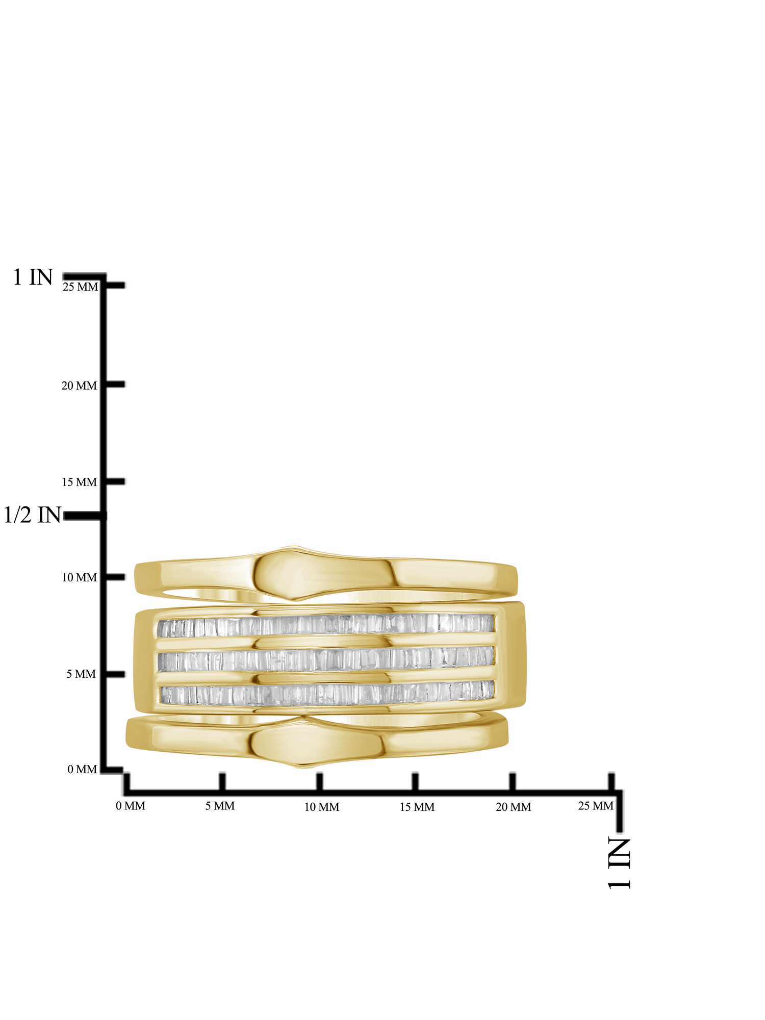 JewelersClub Stackable Diamond Rings for Women – 1/2 Carat White Diamond Ring Jewelry– 14K Gold Plated Silver Stackable Bands for Women –– Stackable Ring Set by JewelersClub