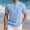 Sky Blue, variant on Men's Half-card T-shirt Summer Striped Short-sleeved Casual Business Top Printed Breathable T-shirt M