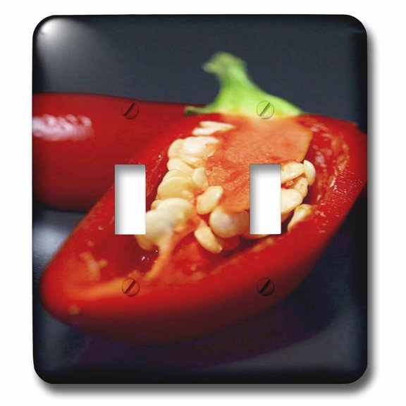3dRose, Capiscum Seeds - chili, chili pepper, chilli, chilli peppers, pepper, peppers, red, double toggle switch