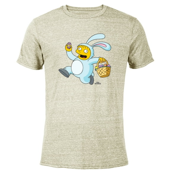 The Simpsons Ralph Wiggum Easter Bunny Funny - Short Sleeve Blended T-Shirt for Adults - Customized-Yellow