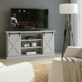 TwinStar Home Farmhouse TV Stand with Sliding Barn Doors for TVs up to
