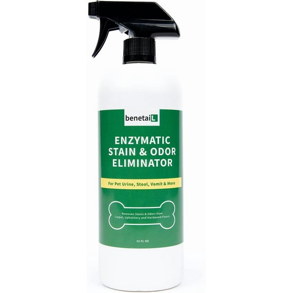 | Pet Enzymatic Stain & Odor Eliminator for Strong Odors Around the Home - Carpet Cleaner for Dog & Cat Urine - 32oz Spray