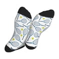 thumbnail image 5 of Vsdgher Tennis Rackets And Balls Unisex Crew Socks Lightweight Breathable Ventilation Ankle Socks, Mid-calf socks for Daily, 5 of 7