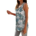 thumbnail image 3 of LYXSSBYX Womens Tank Tops Clearance Fashion Women Printed Sleeveless Tops Button Pleated Casual Pullover Vest, 3 of 6