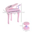 thumbnail image 2 of Pink Mini Electronic Piano Keyboard with Microphone & Stool - 37 Key Musical Toy for Early Learning - Compact Design, ABS Material, Ages 3+, 2 of 7