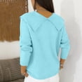 thumbnail image 4 of Lumtrix Shawl Collar Sweaters For Women Long Sleeve Ribbed Knit Tops Cozy Sweaters Casual Loose Pullover Winter Fashion Clothing Light Blue 2XL, 4 of 5