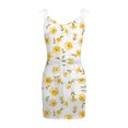 thumbnail image 4 of USSUMA Beach Dresses for Women Casual Summer Mini Drawstring Cami Sun Dress Floral Print Sleeveless Plus Sundresses V Neck Vacation Dress Wedding Guest, 4 of 5