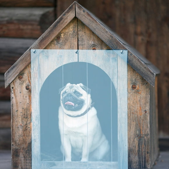 PTOOTP Dog House Flap Door PVC Dog Door Curtain Sky-blue Easy Pet Access 1Set