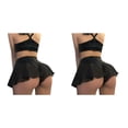 thumbnail image 1 of (2-Pack) Rinsvye Ruffled Pants Bikini Mini Women Shorts athletic Cotton High Tight Shorts Female Pajamas for Women Shorts Set Cotton Dance Pole Waist Pants, 1 of 7