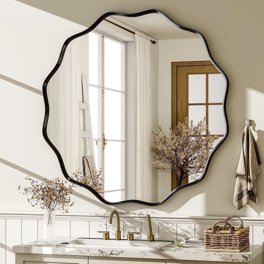Barnyard Designs 16x48 Rustic Leaner Floor Mirror - Full Length Wood & Metal Farmhouse Style For Bedroom Or Living Room