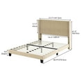 thumbnail image 3 of Dextrus Upholstered Bed Frame with Beige Velvet Headboard and Wingback, No Box Spring Needed, Beige, 3 of 7