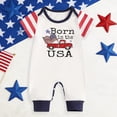 thumbnail image 2 of Xudanell Baby Boy Girl My 1st 4th Of July Outfit Short Sleeve Letter Stars Stripes Print Romper Jumpsuit (White, 0-3 Months), 2 of 7