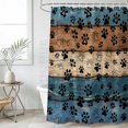 thumbnail image 6 of Navy Blue Brown Shower Curtain, Waterproof Shower Curtains for Bathroom, Rustic Farmhouse Dog Paw Vintage Washable Fabric Bathtub Curtain Set Bath Decor with 12 Hooks Long 72"x84", 6 of 6