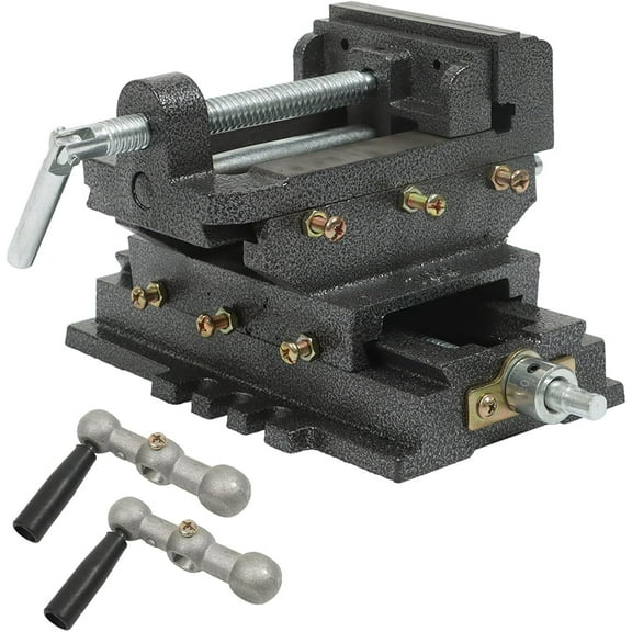 PET-U 4 Inch Cross Slide Vise Heavy Duty Benchtop Cross Slide Vise Drill Press X-Y Compound Vise Fit for Metalworking Milling Woodworking