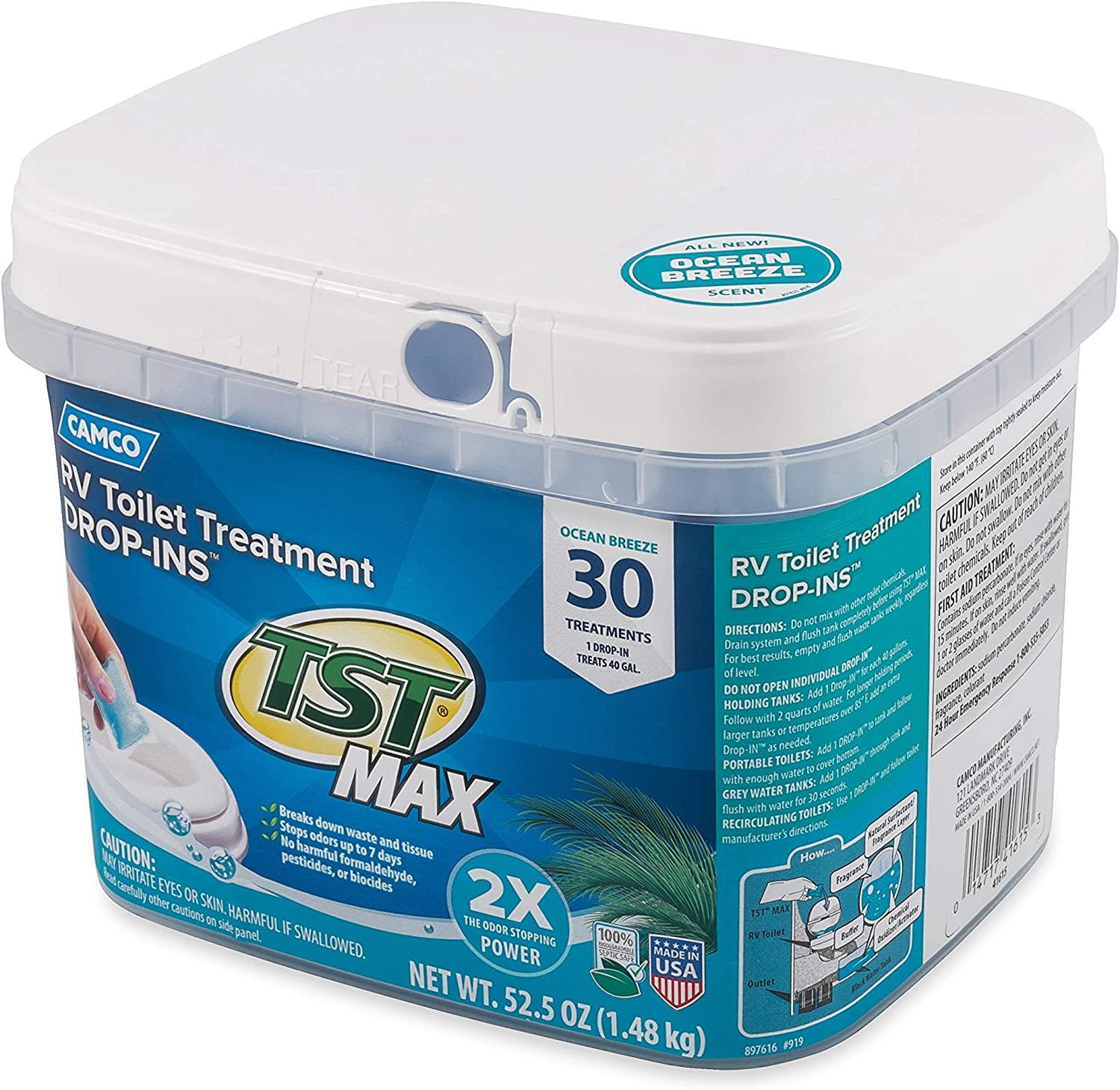 Camco TST MAX RV Toilet Treatment DropINs Control Unwanted Odors and