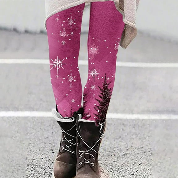 HOMBOM Fall Leggings for Womens No Front Seam Compression Yoga Running High Waist Christmas Ladies Pants Sports