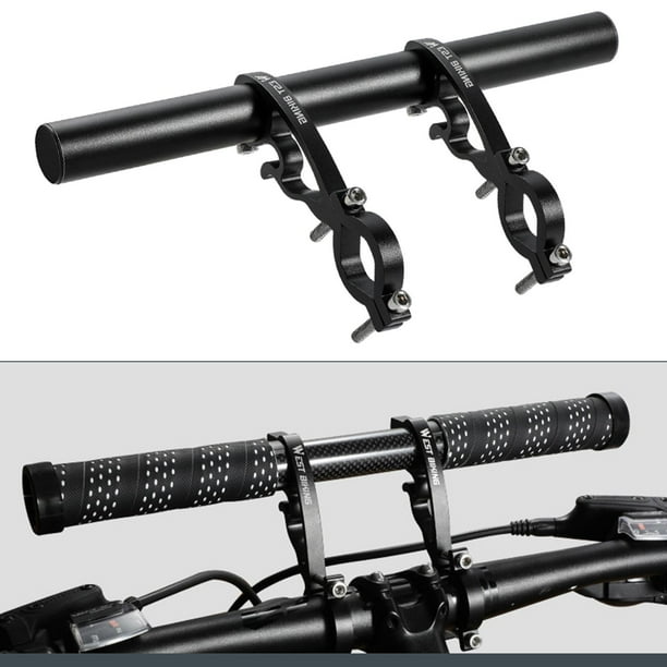 Extensor de extensión de manillar de bicicleta multifunción, soporte de soporte de linterna de para teléfono, para bicicleta de montaña, cicli Aleación de aluminio Macarena Extensor de manillar de bicicleta