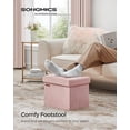 thumbnail image 2 of Reposapiés plegable Storage Ottoman SONGMICS, color rosa gelatina, 2 of 7