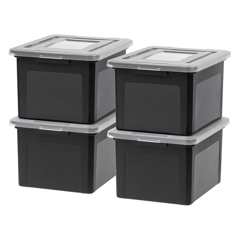 IRIS USA 35 Qt Stackable File Box, Black photo 1
