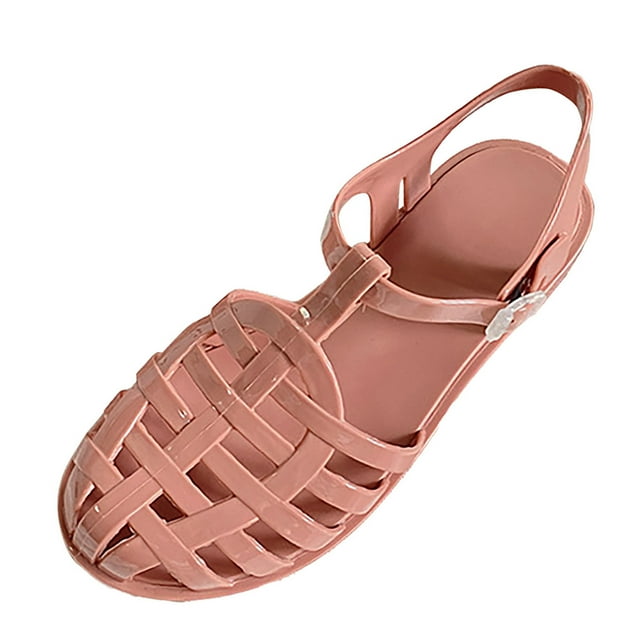 asddcavvf 2022 Nouvelles Sandales Romaines Simples Mode Trou Couleur Unie Été