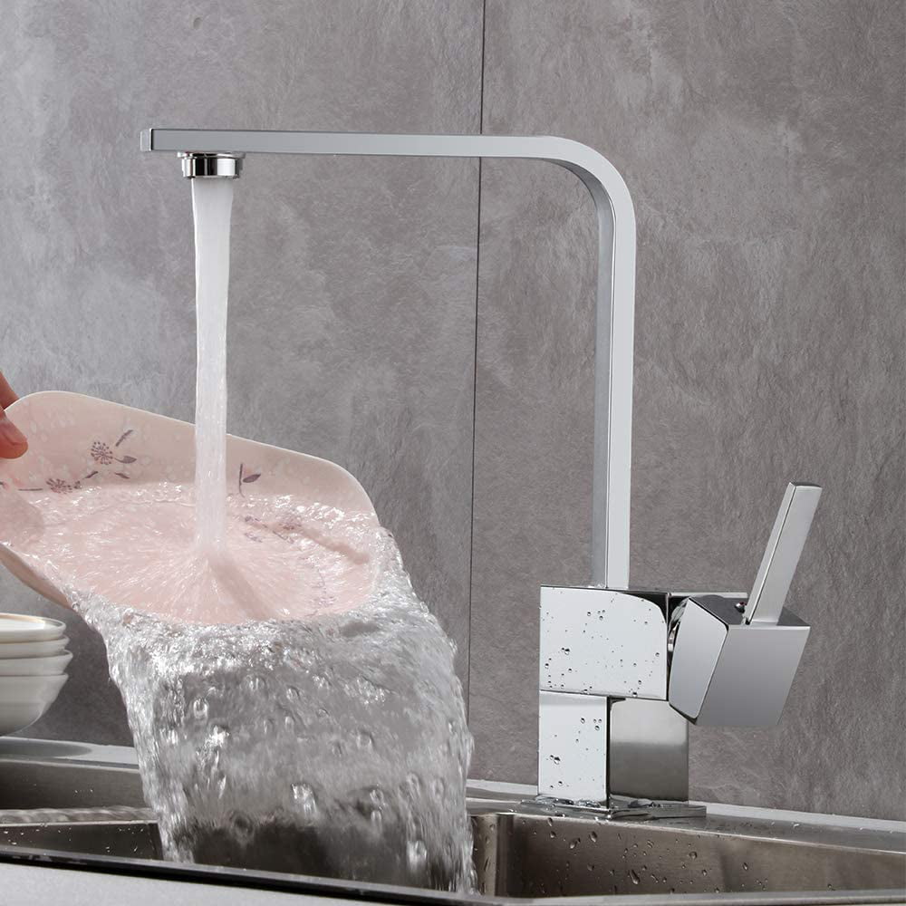 Bathroom Basin Sink Faucet Hot Cold Swivel Nozzle Mixer Brass Folding Tap Chrome 