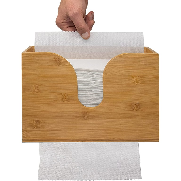 Burnt Wood Kitchen Paper Towel Holder Wall Mount Dispenser with