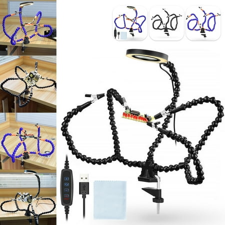 

GUSTVE Helping Hands Soldering Station 360° Adjustable Welding Station Clamp Holder Kit Stable Flexible Arm Welding Tool for Soldering Assembly Jewelry Making