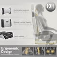 thumbnail image 4 of HLDIRECT Gaming Chair with Footrest, Massage Leather Game Chair, Ergonomic Gamer Chair with Lumbar Support & Headrest for Adults,Black & White, 4 of 6