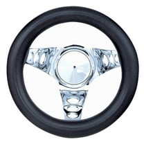 Grant Cartwright Classic Series 8.5 in. Steering Wheel, Black Foam Grip, Chrome 3-Spoke Design