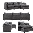 thumbnail image 4 of Modular Cloud Sofa With L-Shape  Sectional Sofa With Removeable Ottoman,Gray, 4 of 7